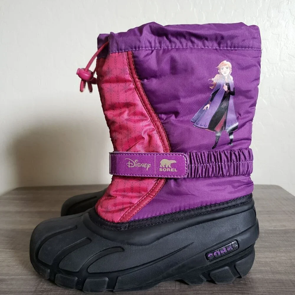 Sorel x Disney Flurry Frozen 2 Anna Snow Boot Purple/Pink/Black Size Big Girls 4